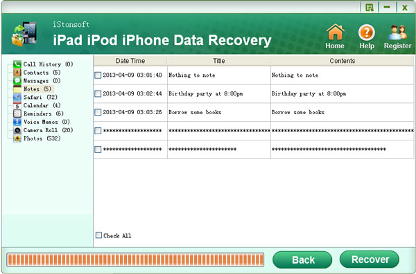 select to restore lost ipad notes from backup